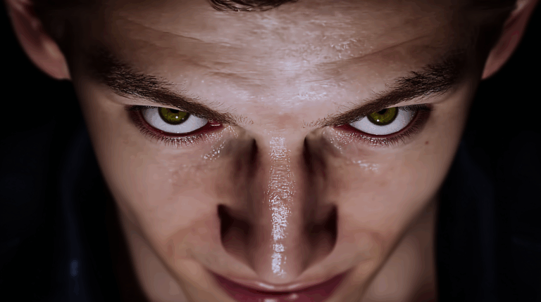 a malignant narcissist looking evil