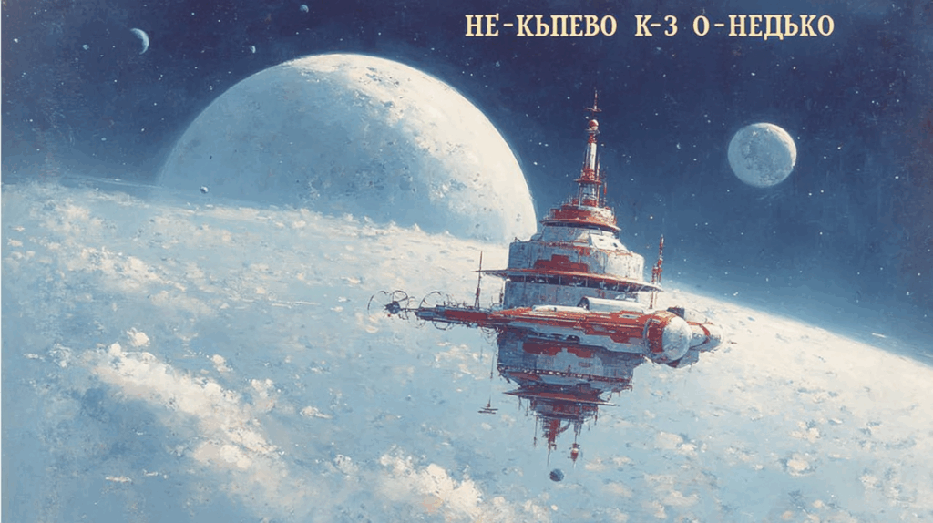 Russian cosmism-inspired AI artwork by Midjourney