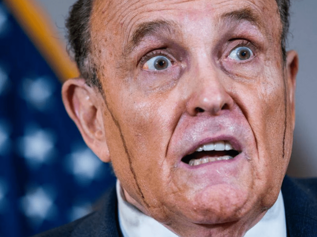 Rudy Giuliani with a hair dye problem