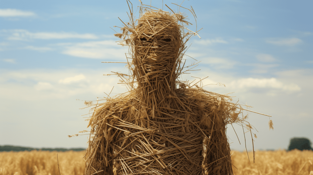 The Straw Man argument, illustrated