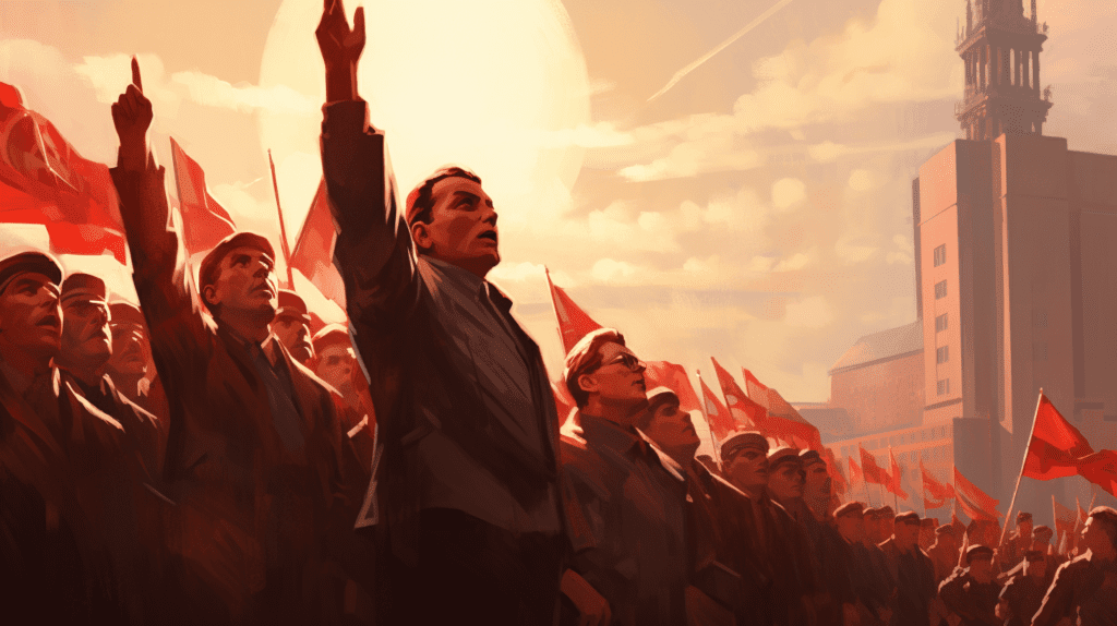 Authoritarian regimes like the Soviet Union, by Midjourney