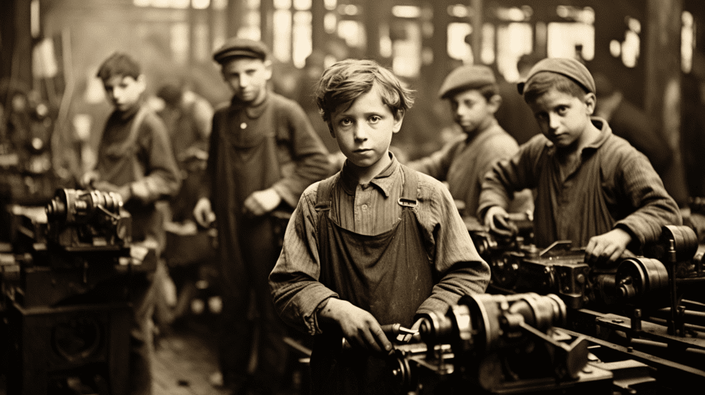 the Protestant work ethic drove society to justify sending children to work in dangerous factories