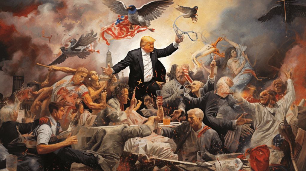 Donald Trump pathocracy, by Midjourney