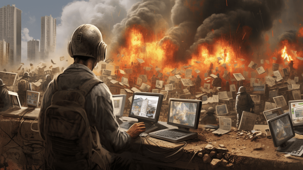 Information warfare, by Midjourney