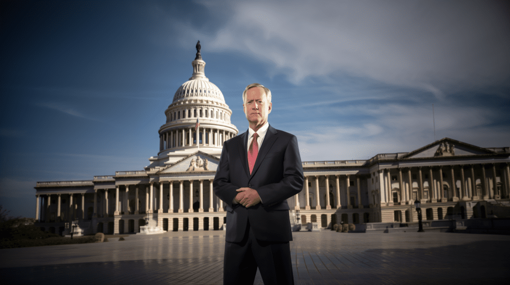 Mark Meadows in front of the Capitol, by Midjourney