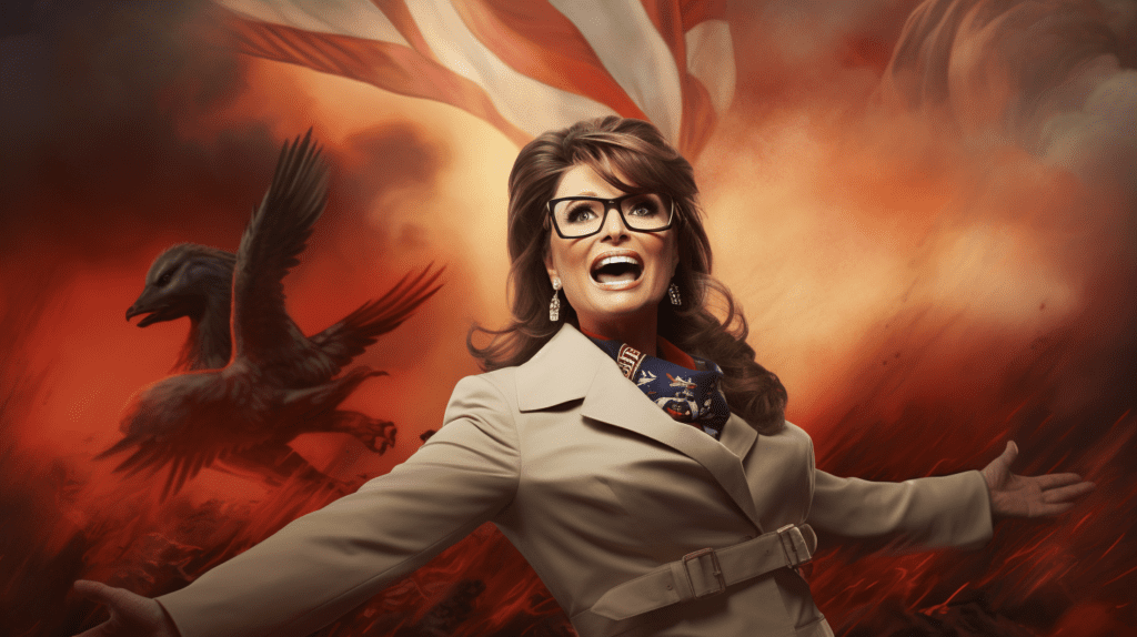 Sarah Palin, patriotic drag queen -- by Midjourney