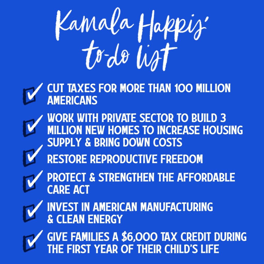 Kamala Harris policy to-do list