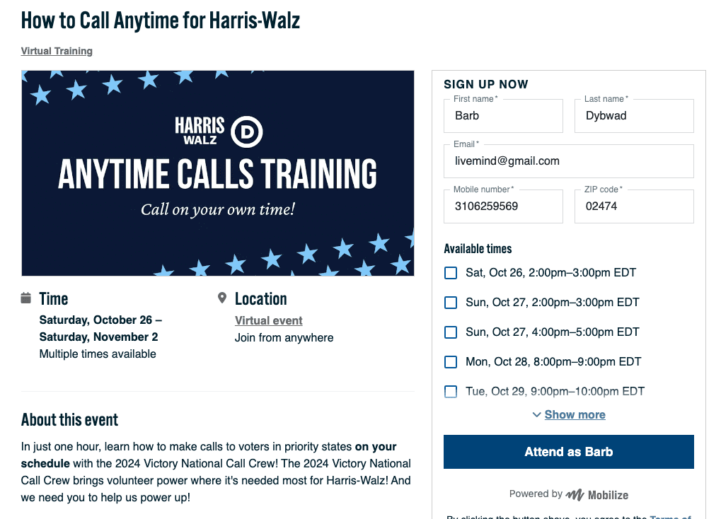 Volunteer with the DNC for the Harris-Walz campaign by making calls to voters in swing states from wherever you live.