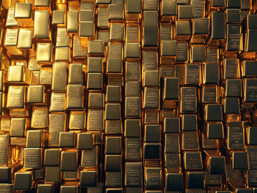 gold bars meant to symbolize the growth of the national debt by the end of the 19th century