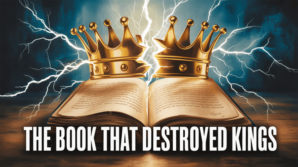 the book that destroyed kings -- an illustration for the common sense book review about Thomas Paine's compelling rejection of monarchy