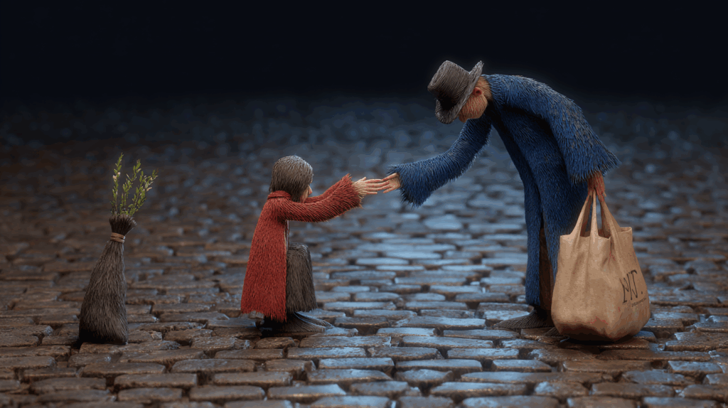 The Golden Rule illustrated by people being kind to each other